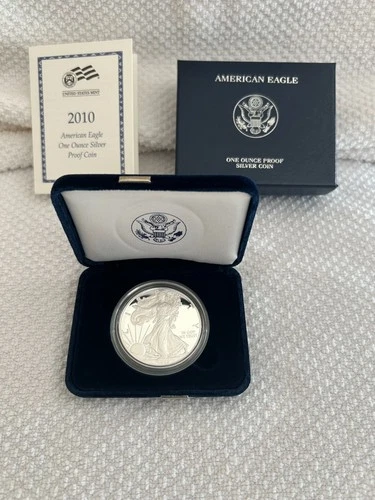 2010 W American Eagle One Ounce Silver Proof Coin w/ Original Box & COA