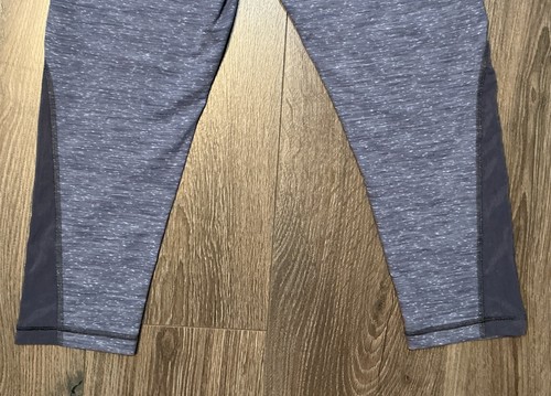 Zella Leggings Capri Mesh Insert Heathered Steel Blue Yoga Athletic Size Medium - Picture 5 of 6