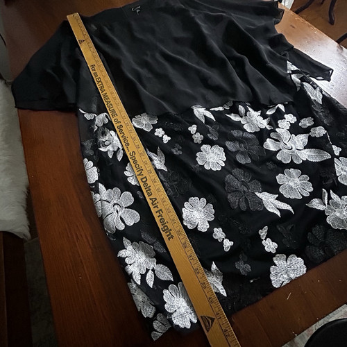 CONNECTED New Cocktail DRESS 24W Plus Black Lace Floral Sheer Embroidered NWT - Picture 18 of 24