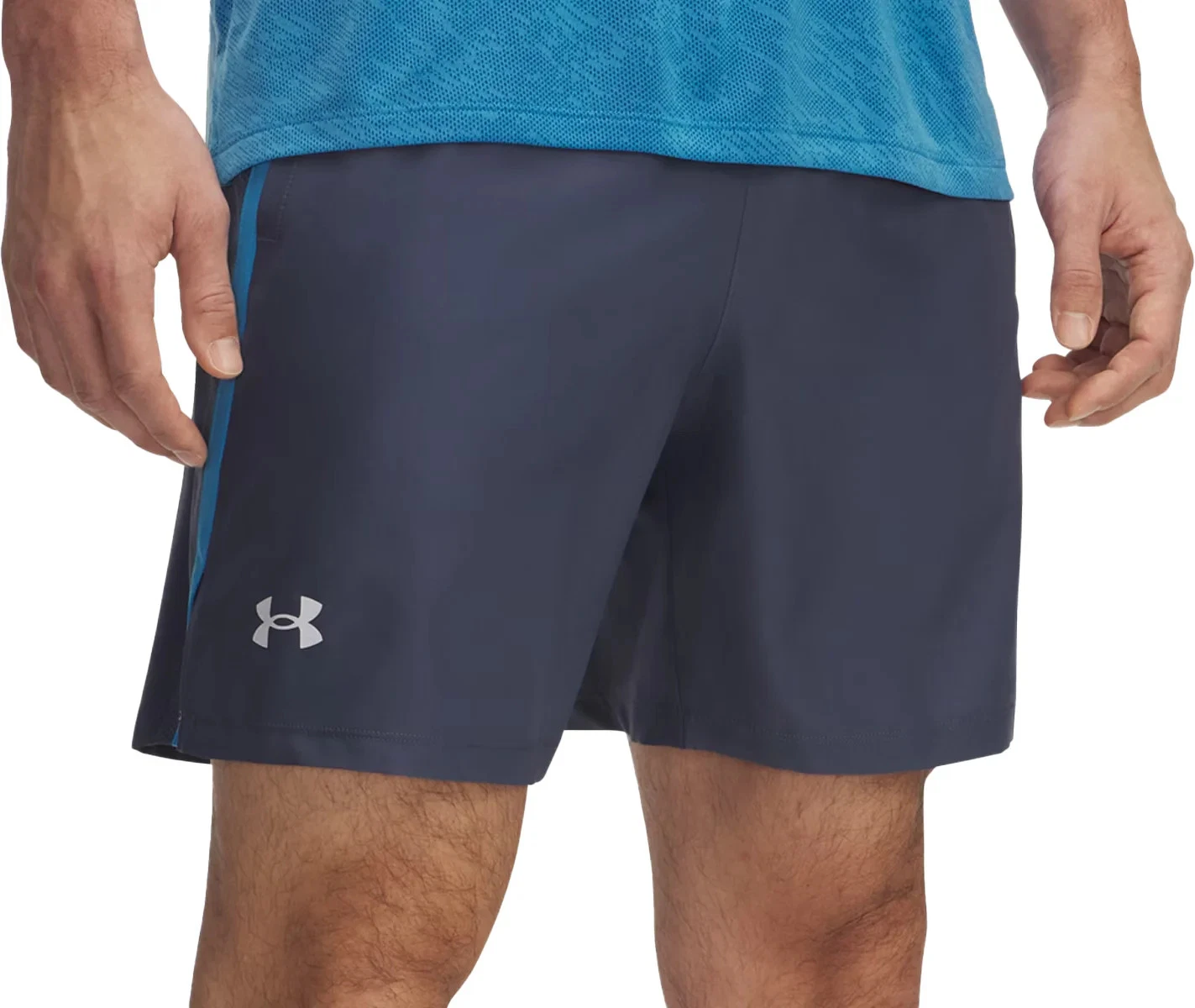 Under Armour Launch Mens Running Shorts Grey 7 Inch Lightweight Lined Breathable