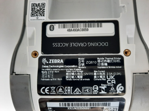 Zebra ZQ610 Mobile Barcode Thermal Printer-Bluetooth USB-W/Battery-TESTED - Afbeelding 3 van 11