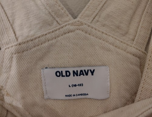 Old Navy Kids Off White Overalls Size Large In Preloved Condition - Picture 2 of 3