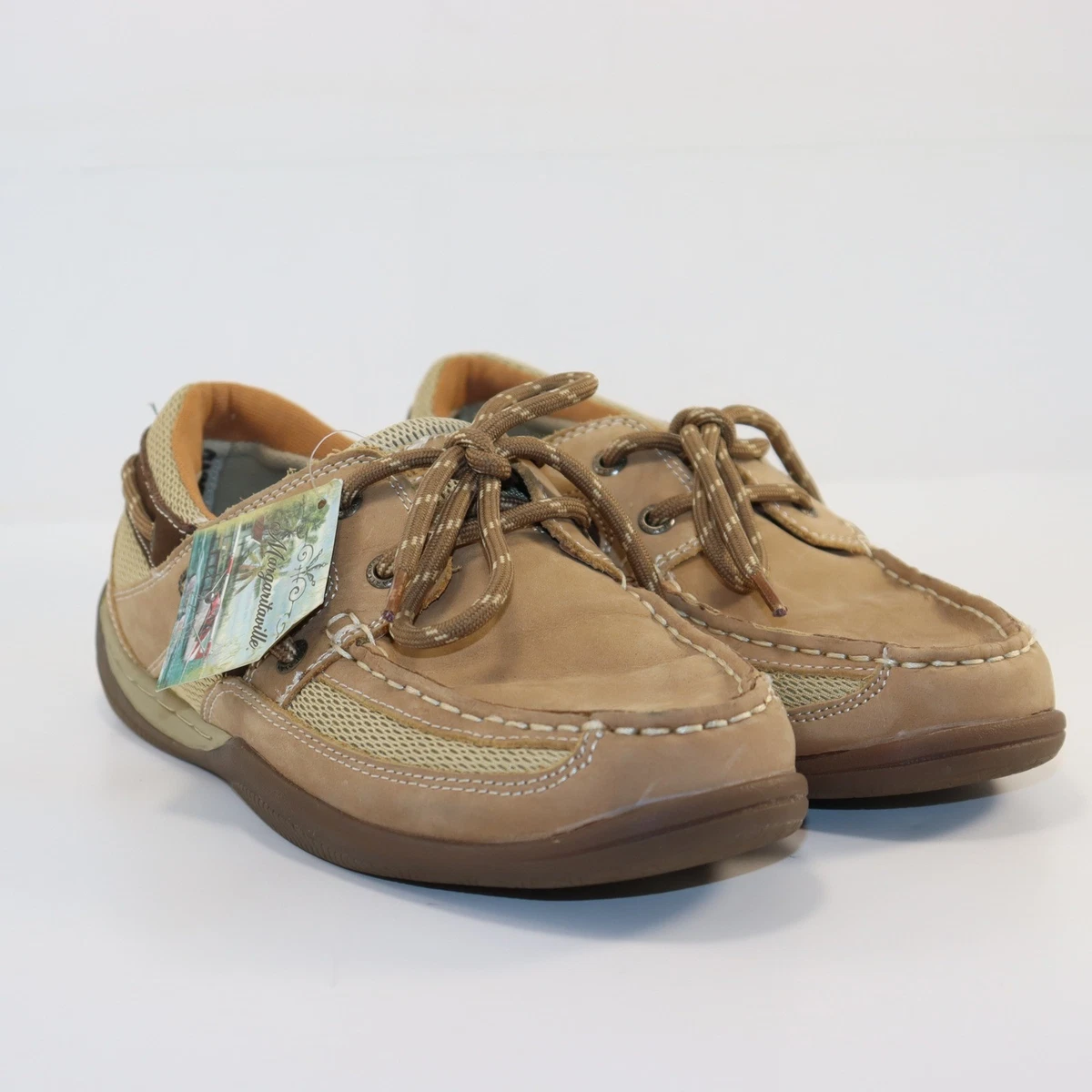 Beige Leather Upper Margaritaville Casual Shoes for Men for  display picture 2