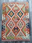 Multicolour Handmade Afghan/Turkish Kilim Rug, Wool Area Rug, Size 120x86 CM