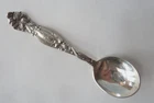 INTERNATIONAL FRONTENAC STERLING SILVER CHOCOLATE SPOON 3 3/4"  ENGRAVED "M"