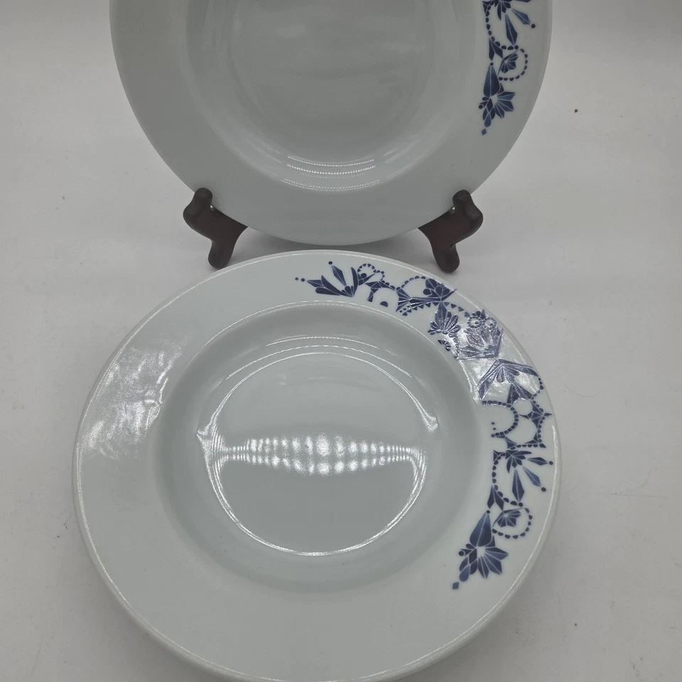 Set Of 4 IKEA Promenad Soup Pasta Bowls Blue And White 10" Made In Turkey - Image 3 of 4