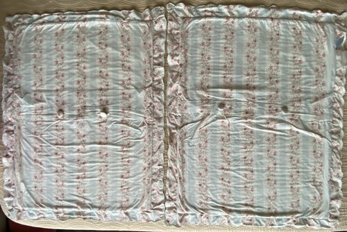 2 Simply Shabby Chic Ditsy Daisy Scalloped Edge Quilted Standard Pillow Shams - Picture 6 of 12
