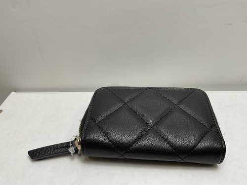 CHANEL - Geldbörse Portemonnaie gesteppt schwarz Lammleder umlaufender Reißverschluss - Bild 6 von 6