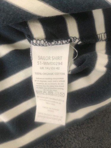 Seasalt Womens Sailor T-shirt Navy and White Size UK14 - Picture 4 of 5