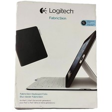 NIB Logitech Fabric Skin Keyboard Folio iPad 2 3rd  4th Generation Black Gray