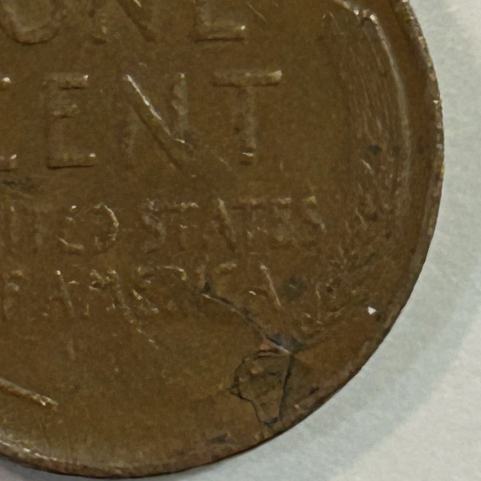 Vintage 1948 Wheat Penny retained Lamination Peel - Image 4 of 4