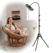 Adjustable iPad Tripod Stand, 72" Floor Stand with 360 Rotating Gooseneck, Co...