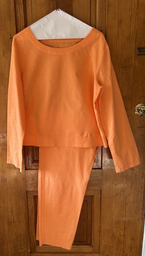 XINYIYUAN ORANGE Damen lässiger zweiteiliger LEINEN HOSENANZUG GRÖSSE LARGE - Bild 8 von 13