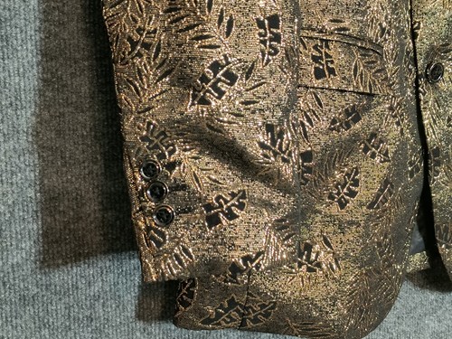 Lamasini Gold und Schwarz Blumen Blazer Herren Anzugjacke Größe M - Bild 7 von 20