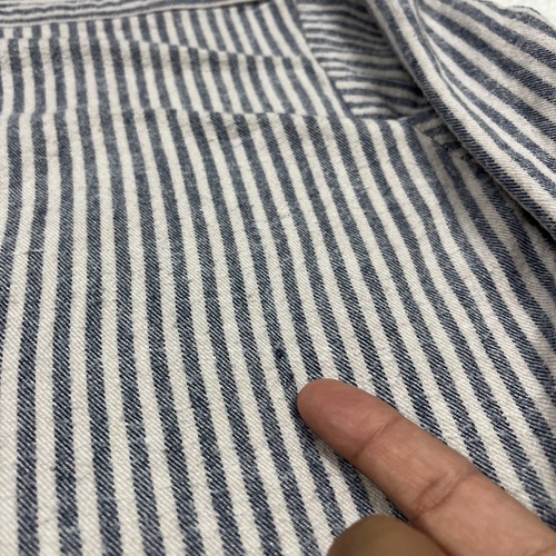 Lee Valley Ireland Mens Large Blue Hickory Striped Henley Pullover Shirt - Picture 15 of 17
