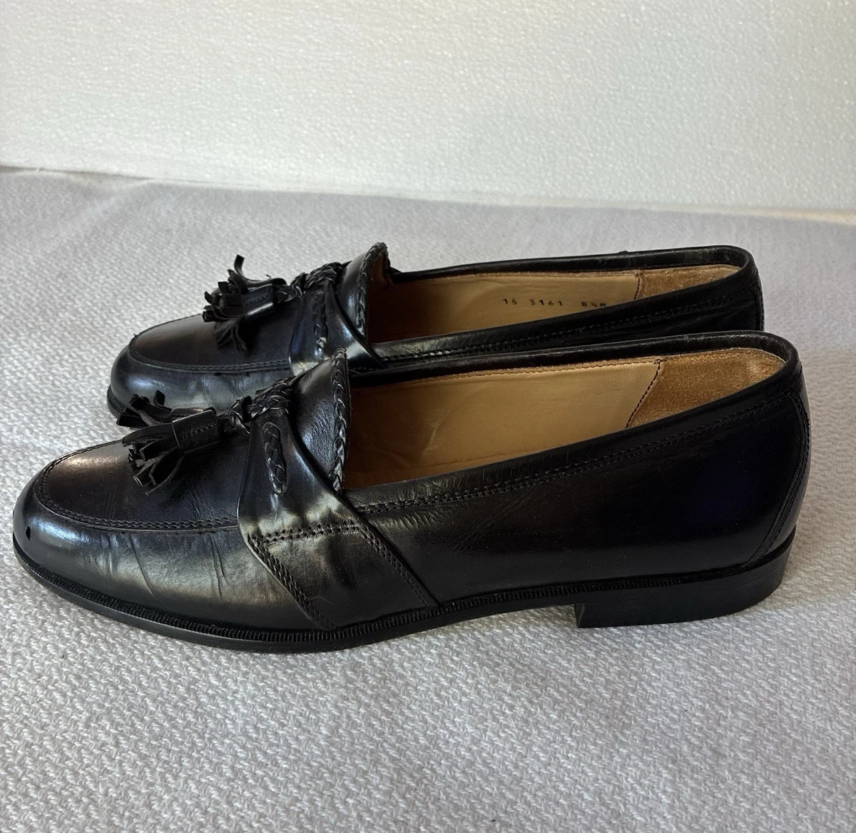 Johnston & Murphy Cellini Black Leather Tassel Loafers Dress Shoes Italy Men 8 M Johnston & Murphy Cellini Men main image 4
