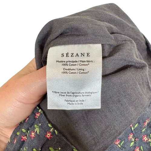 Sezane Camila Jupe Wrap Tie Mini Skirt in Black/ Mini Floral Sz:34/US2 $120 - Picture 9 of 11