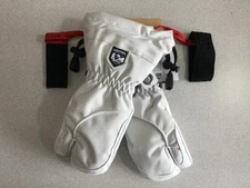 Hestra Heli Ski Womens Glove - Classic 3-Finger - Pale Grey/Offwhite - Size 5