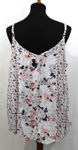 Torrid Damen Gr. 3 weiß Patchwork Blumen Viskose Cami Tank Top ärmellos - Bild 5 von 6