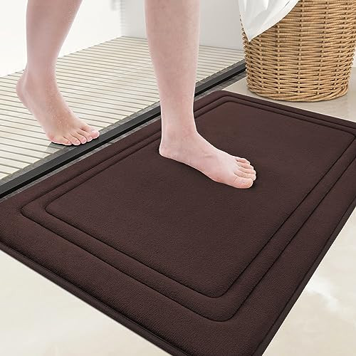 Memory Foam Badematte Teppich 24x16, ultraweich, rutschfest und 24" x 16" braun - Bild 1 von 6