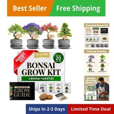 Bonsai Tree Kit – Grow 4 Bonsai Types Indoors with Complete Starter Kit Inclu...