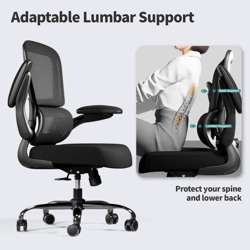 Office Chair - Ergonomic Desk Chair with Adjustable Lumbar Support, Mesh Comp... - Picture 8 of 9