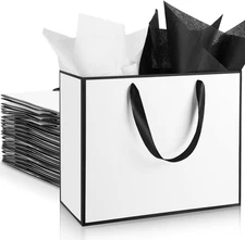 12 Pack 12 Pack Metallic Paper Gift Bag with Handles and Tissue Paper 11.8 x 10 