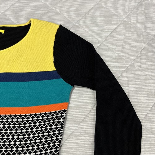 Maglione Catherine Malandrino donna grande geometrico retrò anni 90 manica lunga - Foto 6 di 15