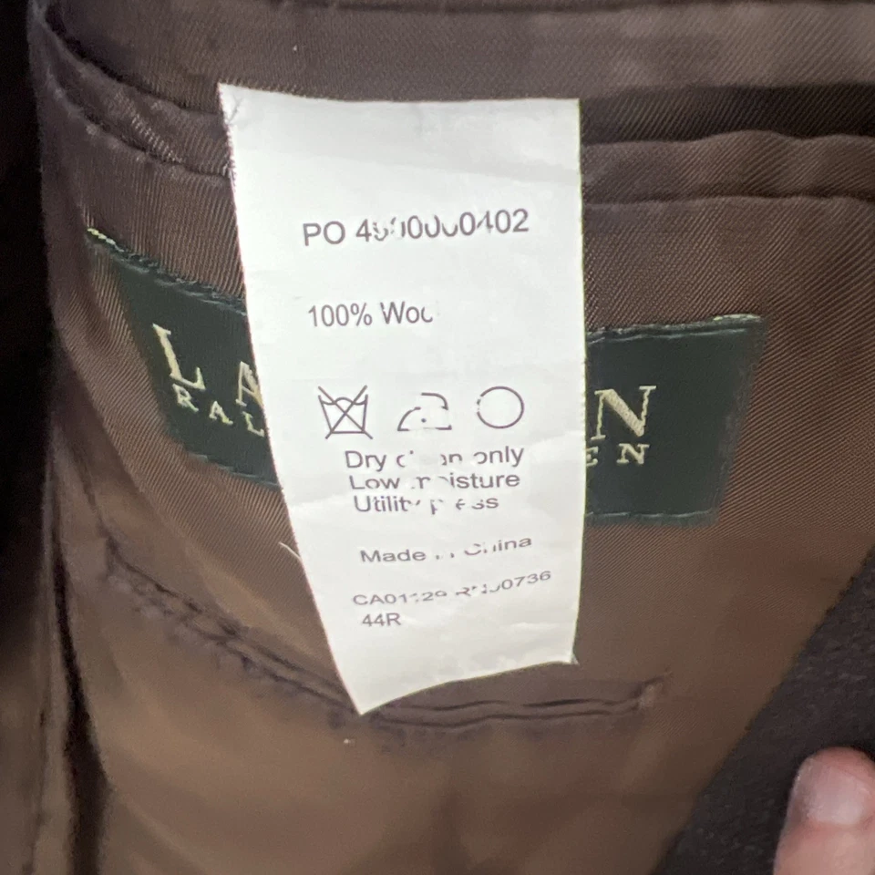 Lauren Ralph Lauren шерсти Blazer Sport пальто клетку размер 44R замши локоть нашивки - Изображение 3 из 4