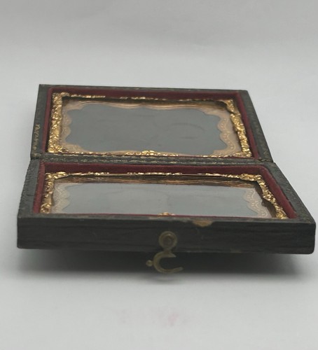 Fotografías ambrotipo de 1800 niño y niña en estuche negro en relieve * - Imagen 8 de 9