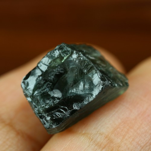 Certified 9.81ct Natural Teal Sapphire Madagascar Rough 12.6x9.8x7.8 mm - Picture 4 of 12