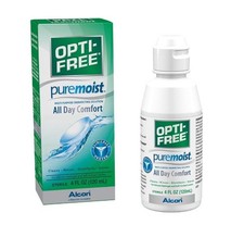 2 Pack Alcon Opti-Free 4 FL Oz PureMoist Multi-purpose Disinfecting Solution