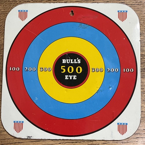Vintage Ohio Art Co. AIR ACES Tin Litho Target & BULLSEYE on Back - Picture 7 of 12