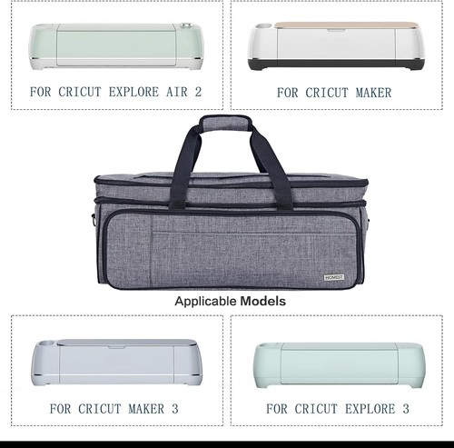 Bolsa de transporte Cricut ajustable en gris - Se adapta a Explore 3, fabricante con mucho espacio - Imagen 7 de 9