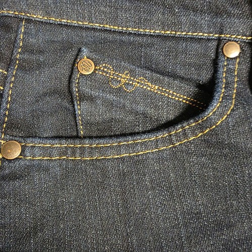 Wrangler Q Baby Western Cowgirl dunkle Waschung Boot Cut Damen Jeans Größe 7/8 - Bild 5 von 10