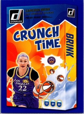 2025 Donruss WNBA #17 Cameron Brink Crunch Time Press Proof Blue