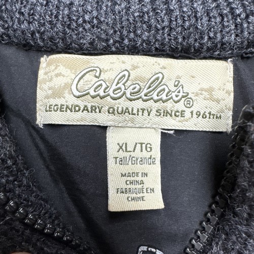 Cabelas Jacket Mens Sz XL Gray Wool Wind Shear Lined Full Zip Elbow Patches Hunt - Picture 4 of 10