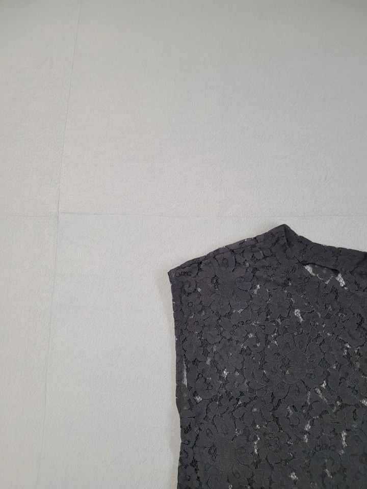 Blusa sin mangas Steven Alan para mujer Top P negra floral de encaje sin mangas cuello redondo Foto 2 de 4