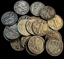 Walking Liberty Half Dollar Fine/Very Fine 90% Silver F/VF