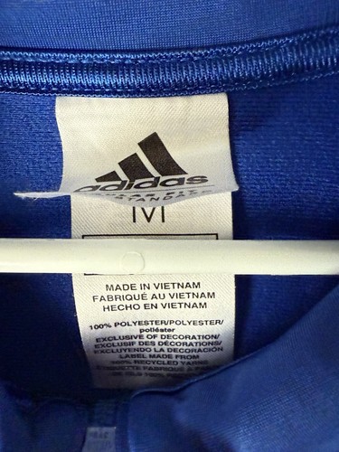 Adidas Youth Track Jacket Blue Black Medium Zip Up 3 Stripes Logo - Picture 3 of 4