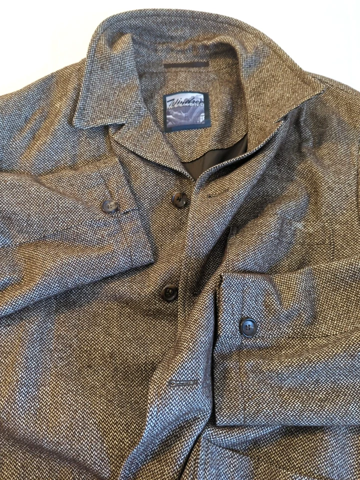 温莎粗花呢夹克男式 50 (L) 丝绸和羊毛德国制造休闲经典钱币 — 第 2/4 张图片