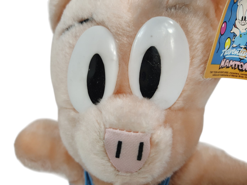 Peluche Tiny Toon Adventures Hamton - 1992 con etiquetas, 11" de alto - cerdo de peluche - Imagen 8 de 8