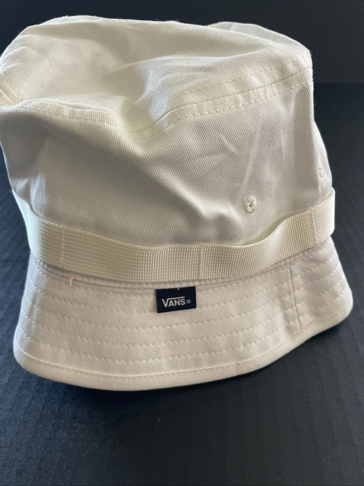 New VANS Designer Men Skater Beach Surfer Street Style White Bucket Hat Cap L/XL