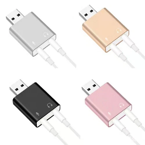 Compact External Sound Card for Improved Audio Quality ABS+Alloy Material