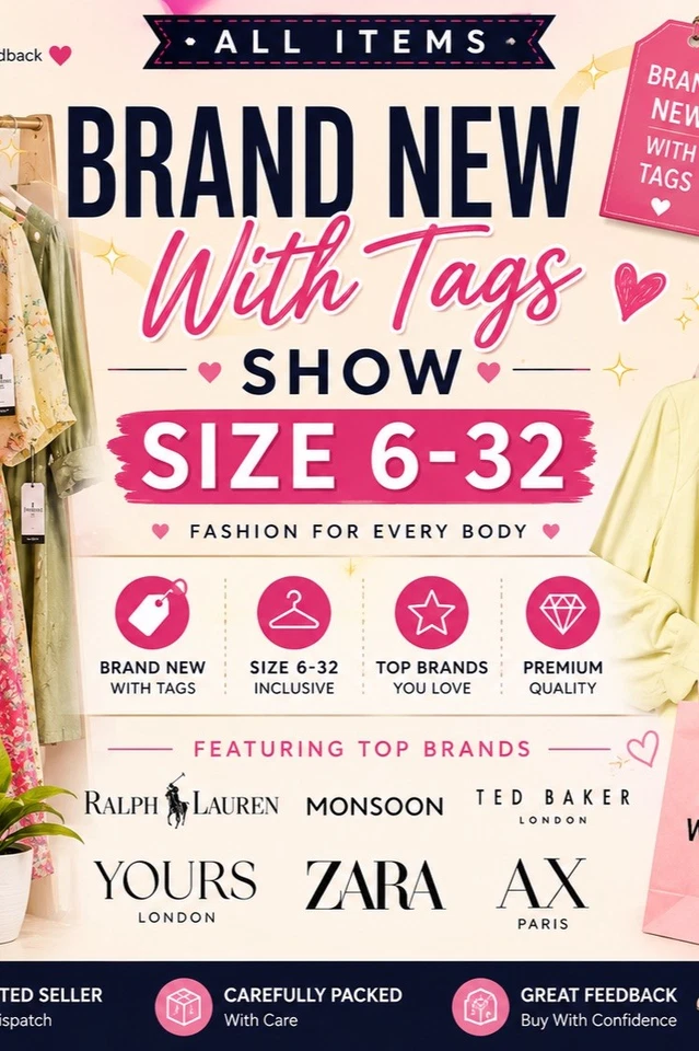     ✨ BRAND NEW WITH TAGS | Sizes 6–32 | Ralph Lauren, Zara, Ted Baker