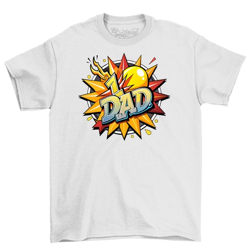 Number One Dad T-shirt - Funny "1 Dad" Design for Super Dads! 100% cotton, Funny - Picture 5 of 46