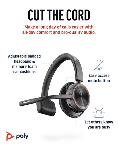 Poly Voyager 4310 UC Cuffie Bluetooth Wireless (Plantronics) - Orecchio singolo - Foto 6 di 6
