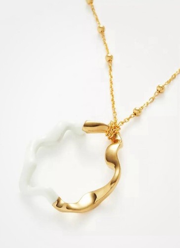 Missoma White Enamel Sterling Silver Squidgie Necklace Rrp £135 New With Box - Picture 3 of 11