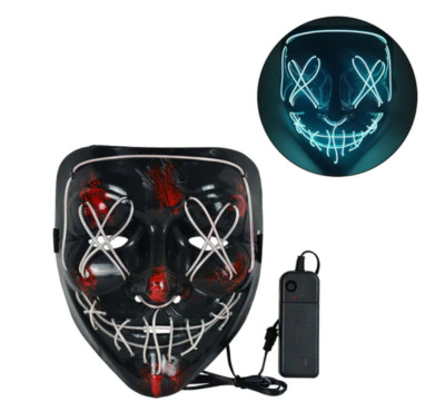 Cosmask, Neonmaske mit LED-Beleuchtung welche im Dunkeln leuchten (Weiß)