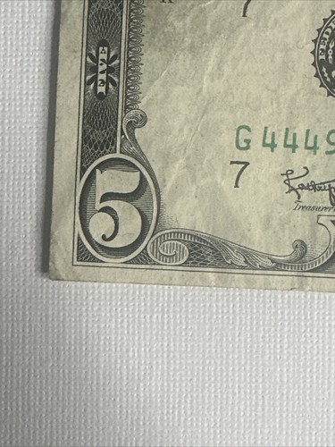 1950-E Chicago K $5 Dollar Bill! - Picture 5 of 12